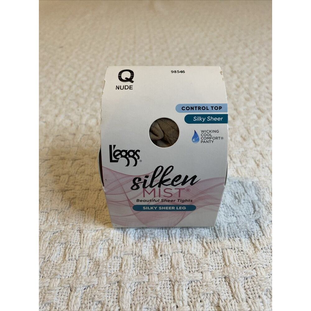 L'eggs Silken Mist Silky Sheer Comfort Control Top Sheer Toe Panty Hose Queen Sz